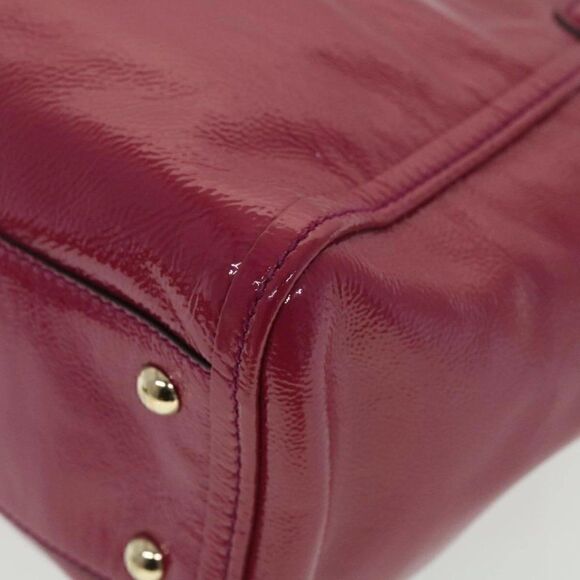 GUCCI Soho Hand Bag Enamel 2way Wine Red - Picture 12 of 15